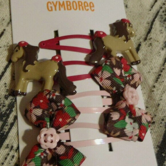 Gymboree Pony Club Hair Snap Clips Size 3 4 5 6 7 NWT Bow Horse. - Picture 2 of 3
